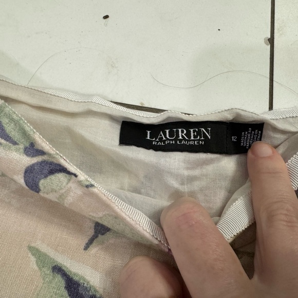 Ralph Lauren Purple & Cream Floral Pleated Skater Skirt - Picture 3 of 3